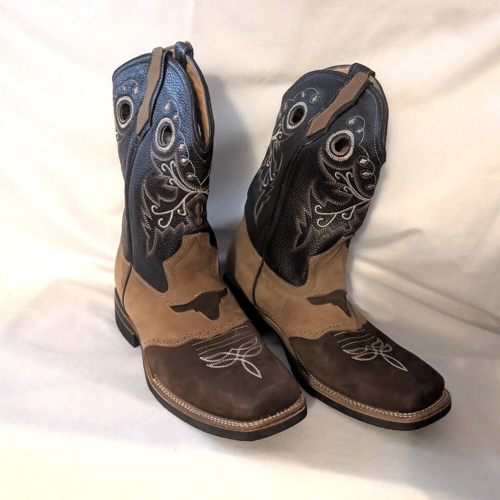 La Sierra Men's Cowboy boots Brown Suede Size 12 EXCELLENT